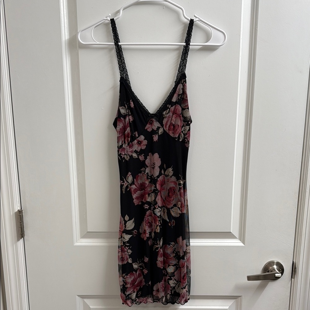 Urban Renewal Black and Pink Lace Dress